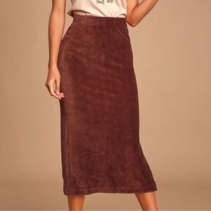 Free People Brown Corduroy Skirt